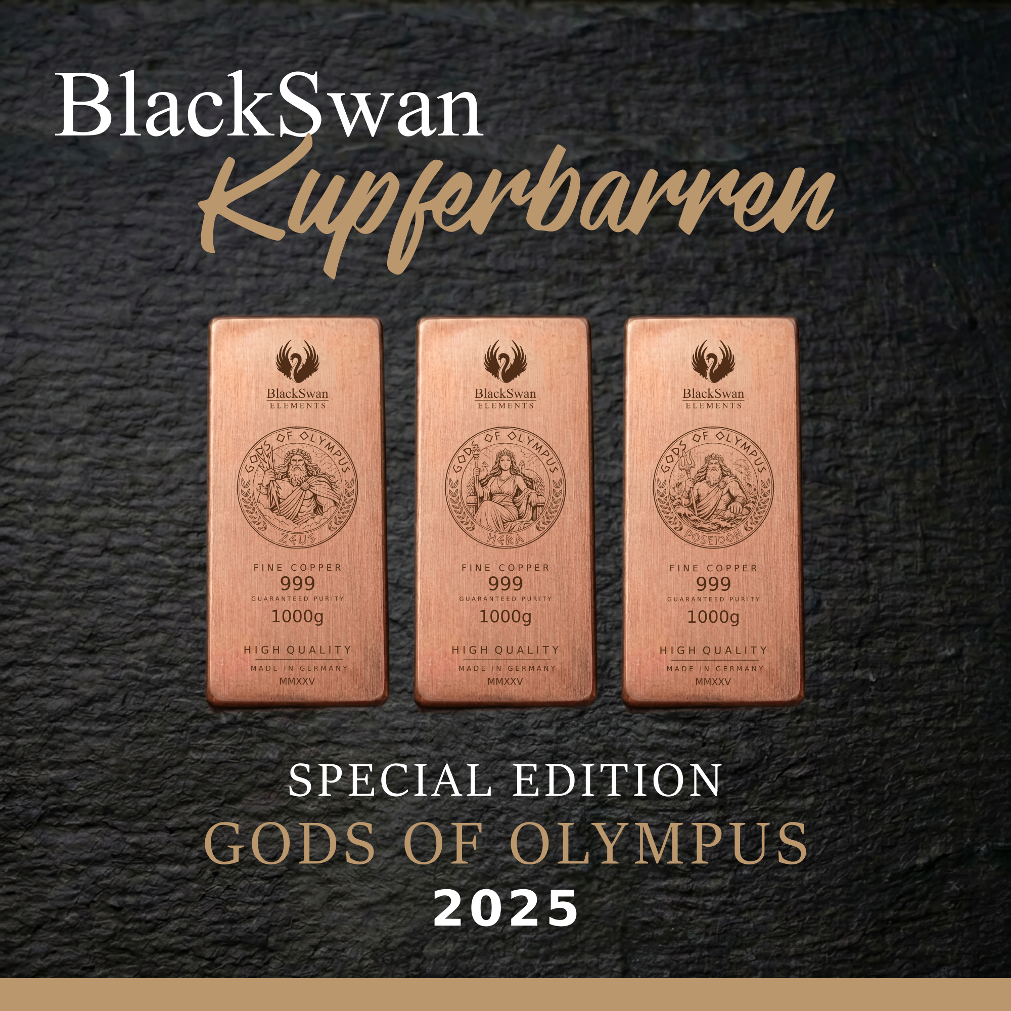 Gods Of Olympus - Limited Edition - 12 x 1.000g Kupferbarren